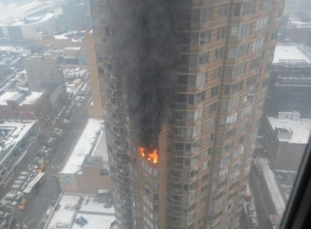 The ablazed building allegedly spread by Patricia Brentrup